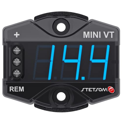 Stetsom MiniVT Digital Display Mini Voltmeter High Accuracy Blue LED 7V~30V Automotive Car Motorcycle Battery Voltage Panel Meter Easy Connection Remote Power for Car Audio Systems - Image 2
