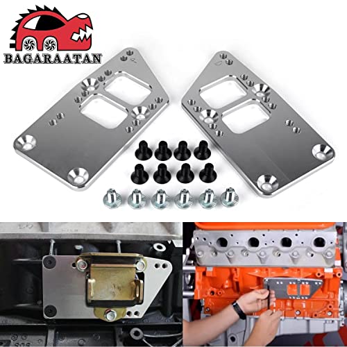BAGARAATAN LS Swap Motor Mounts Adapter Plates,LS Conversion Adjustable Universal Swap Bracket Small Block,Billet Aluminum Engine Mounts for LS1 LS3 LS2 LQ4 LQ9 LS6 L92 L99 L33 LR4 for SBC Vehicle - Image 2