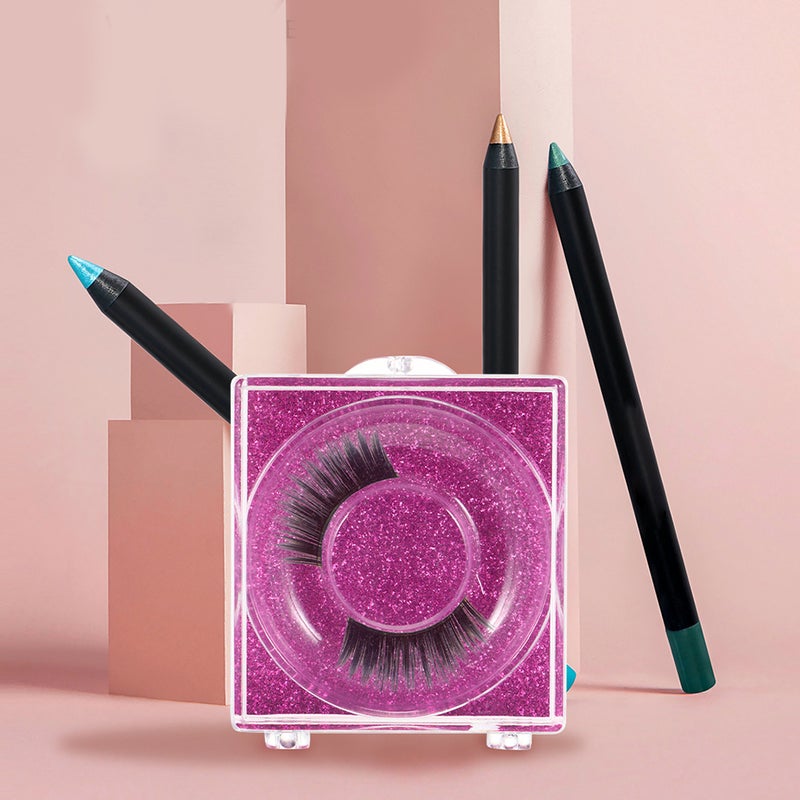 12pcs Empty False Eyelash Case Eyelash Storage Box Holder (Rosy, ) - Image 1
