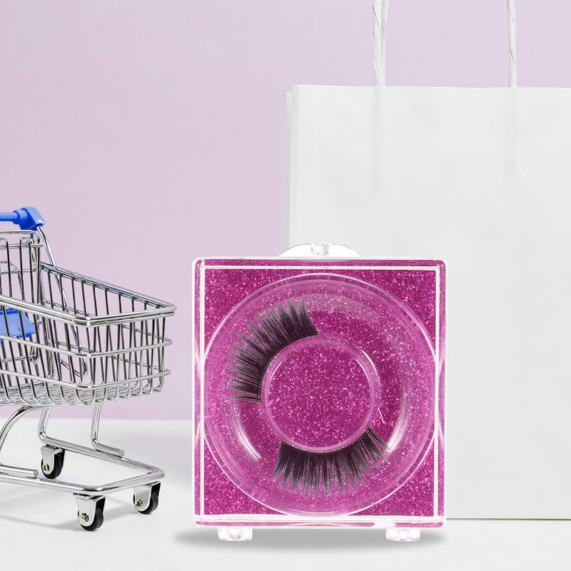 12pcs Empty False Eyelash Case Eyelash Storage Box Holder (Rosy, ) - Image 3