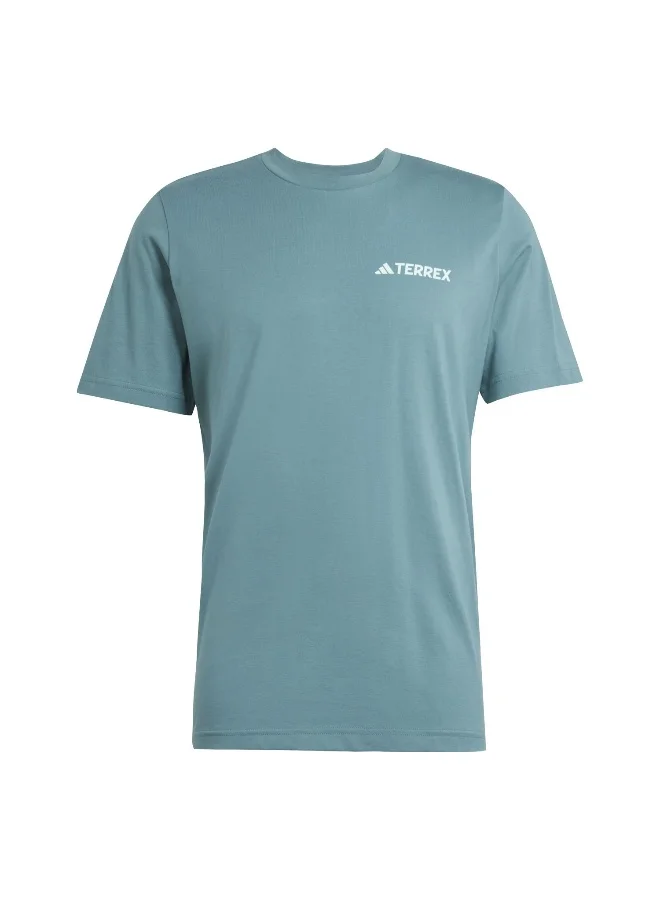 adidas Adidas Tx Mountain Tee Green Graphic Tee (Short Sleeve) T-Shirts For Men