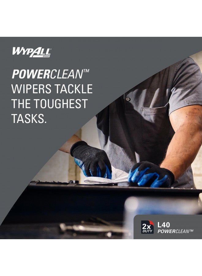 WypAll WypAll Power Clean L40 Extra Absorbent Towels (05701), Limited Use Towels, White, 18 Packs per Case, 56 Sheets per Pack, 1,008 Sheets Total - Image 4