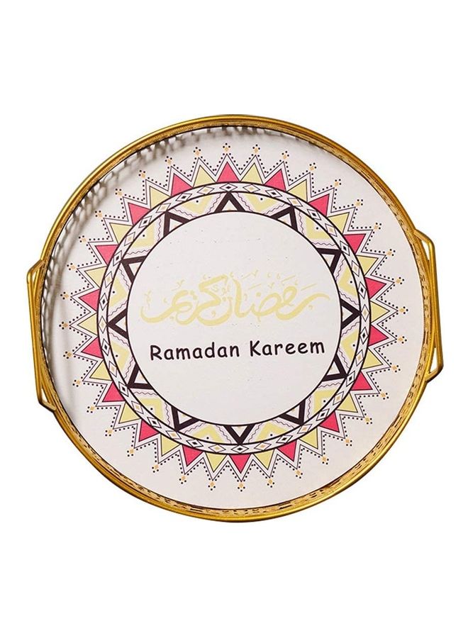 نيبمينينت صينية تقديم مكتوب عليها رمضان كريم ذهبي/أبيض/وردي 26.5x3سم  - Image 3