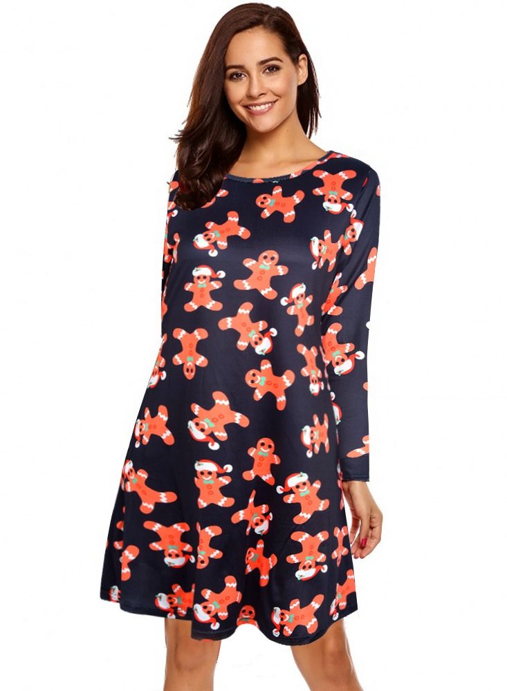 Loquat Women's Fashionable High Waist Printed Dress 