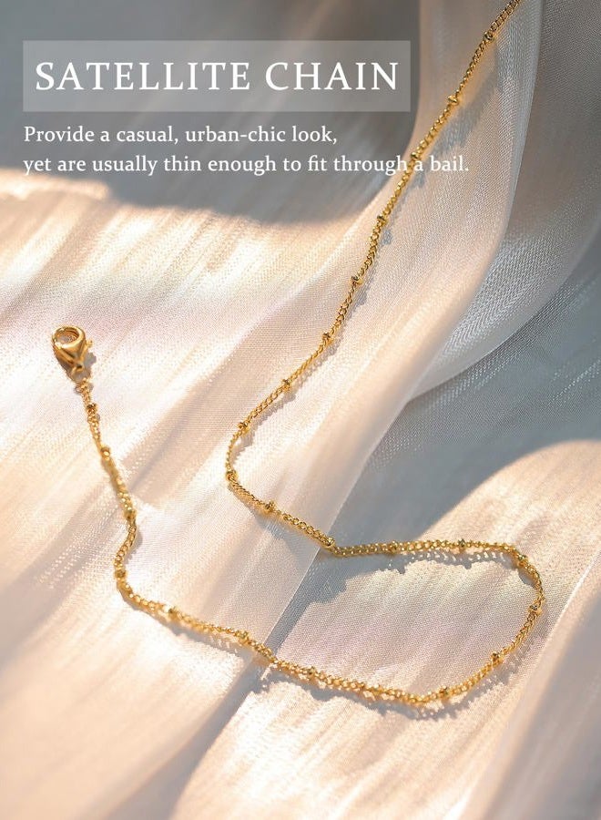 Krfy Gold Chain Necklace for Women Trendy - 925 Sterling Silver Clasp Dainty Choker Necklace 14K Gold Plated 14/16/18/20 inch Thin Simple Box Figaro Chain Herringbone Necklace Gold Jewelry for Women - Image 2
