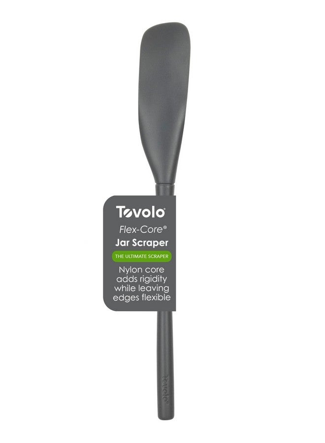 Tovolo Flex-Core Silicone Spatula Jar Scraper, Charcoal - Long-Handled Rubber Spatula with Angled Head for Scooping & Scraping - Heat-Resistant Spatulas for Kitchen Use, Dishwasher Safe & BPA-Free - Image 1