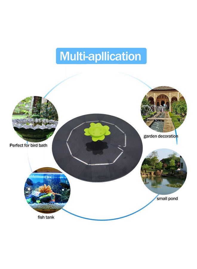 NIBEMINENT Solar Powered Water Fountain with 9-Piece Flower Nozzle Black 17.20*4.30*16.40cm - Image 2