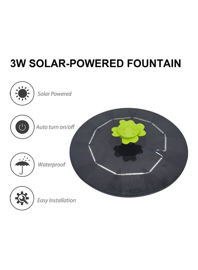 NIBEMINENT Solar Powered Water Fountain with 9-Piece Flower Nozzle Black 17.20*4.30*16.40cm - Image 4