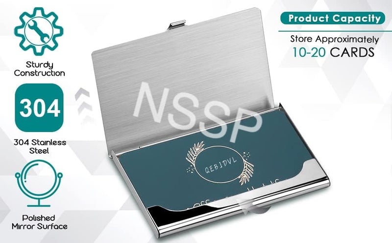 NSSP Satin Unisex Business Card Holders(Silver) - Image 3