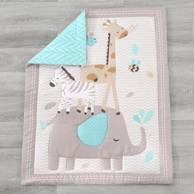 Wowelife Elephant Crib Bedding Set Gray, Premium 3-Piece Baby Bedding Set Elephant, Safari Newborn& Infant Nursery Bedding Set for Baby Boy, Gray - Image 5