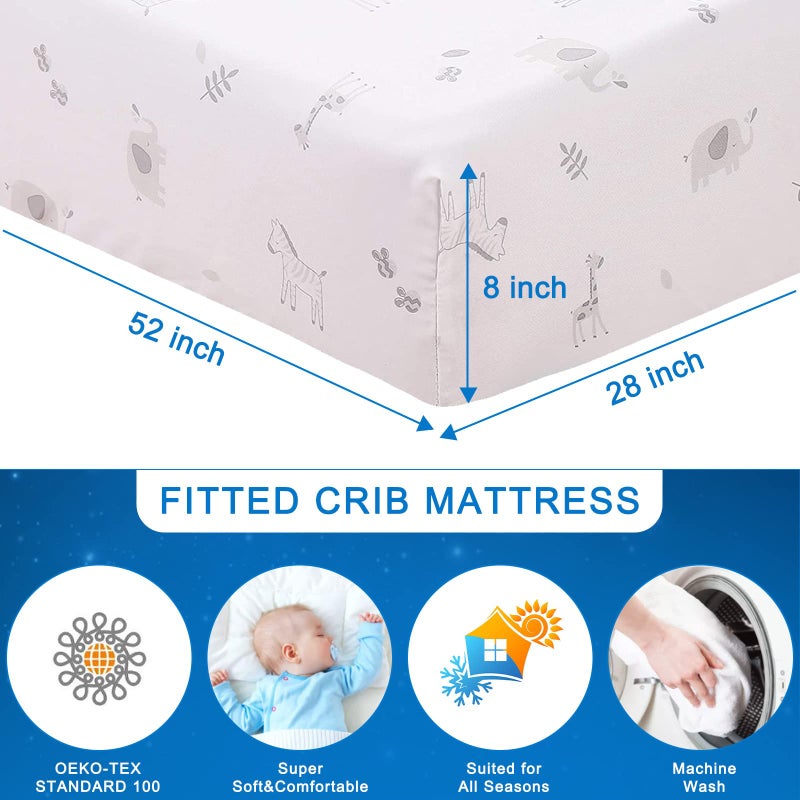 Wowelife Elephant Crib Bedding Set Gray, Premium 3-Piece Baby Bedding Set Elephant, Safari Newborn& Infant Nursery Bedding Set for Baby Boy, Gray - Image 4