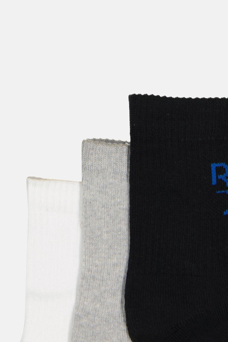 Reebok جوارب عالية للرجال 3 أزواج بشعار العلامة التجارية، متعددة الألوان - Image 2