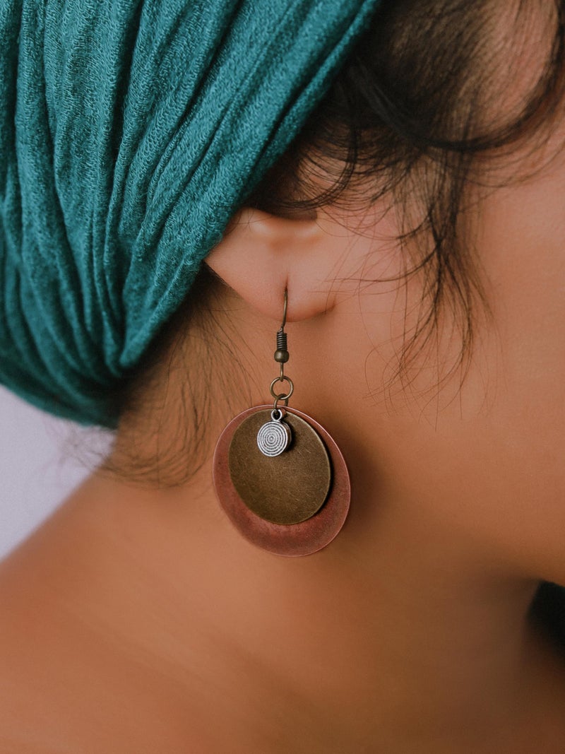 MINACHI Vintage Bohemian Antique Layered Circular Disc Dangle Drop Earrings, Boho Summer Jewelry Gift for Women - Image 5