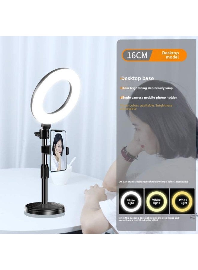 general Mobile Phone Live Light Filling Net Red Light Photo Filling Desktop Photography Lamp Beauty Lamp Ring Light Filling Bracket Anchor Beauty-Specifications:Desktop Base + Single Camera + 16cm Fill Light - Image 1