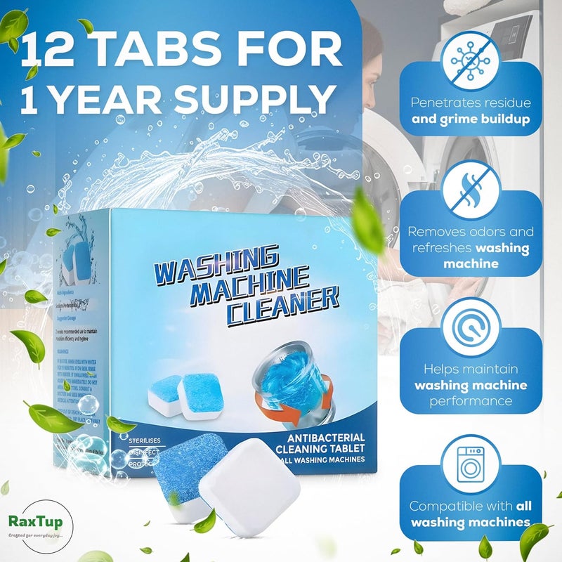 Washing Machine Cleaner Descaler Deep Cleaning Tablets For HE Front Loader & ... - Image 2