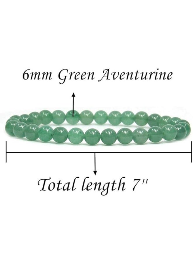 'Handmade Gem Semi Precious Gemstone 6mm Round Beads Stretch Bracelet 7'' Unisex' - Image 2