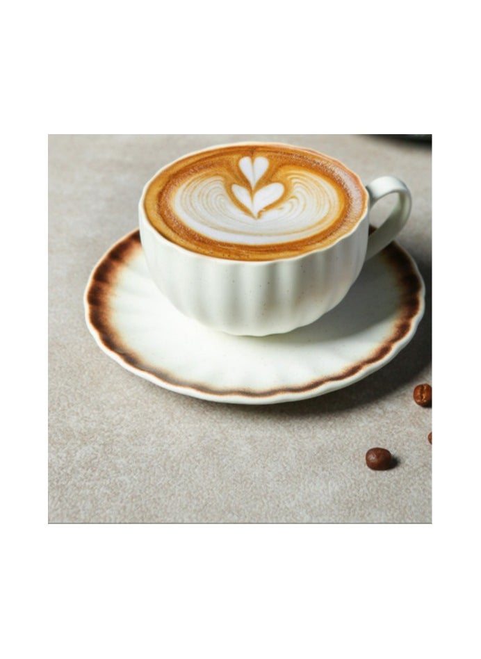 Generic - Stylish ceramic mug with modern design - beige with dark brown overlap, perfect for use - Image 1