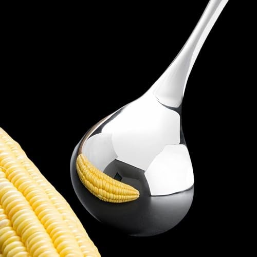 Wenkoni Small Ladle,Sauce,Gravy Soup Spoon 1 Pack Hollow handle SUS 304 Stainless Steel 8‘’ Ladle (Color:Silver). - Image 5