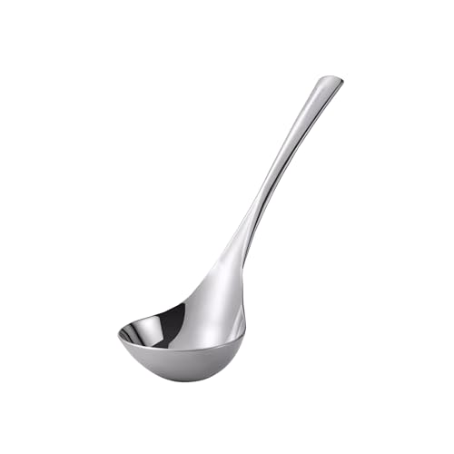 Wenkoni Small Ladle,Sauce,Gravy Soup Spoon 1 Pack Hollow handle SUS 304 Stainless Steel 8‘’ Ladle (Color:Silver). - Image 1