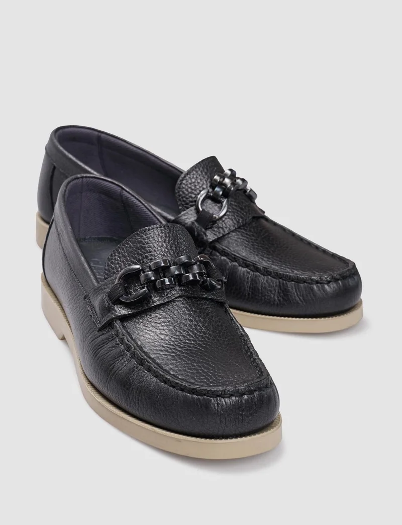 كاباني Leather Smoked Buckle Women's Casual Shoes