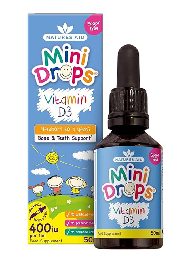 Natures Aid Mini Drops Vitamin D3 Sugar Free Food Supplement 50Ml - Image 1