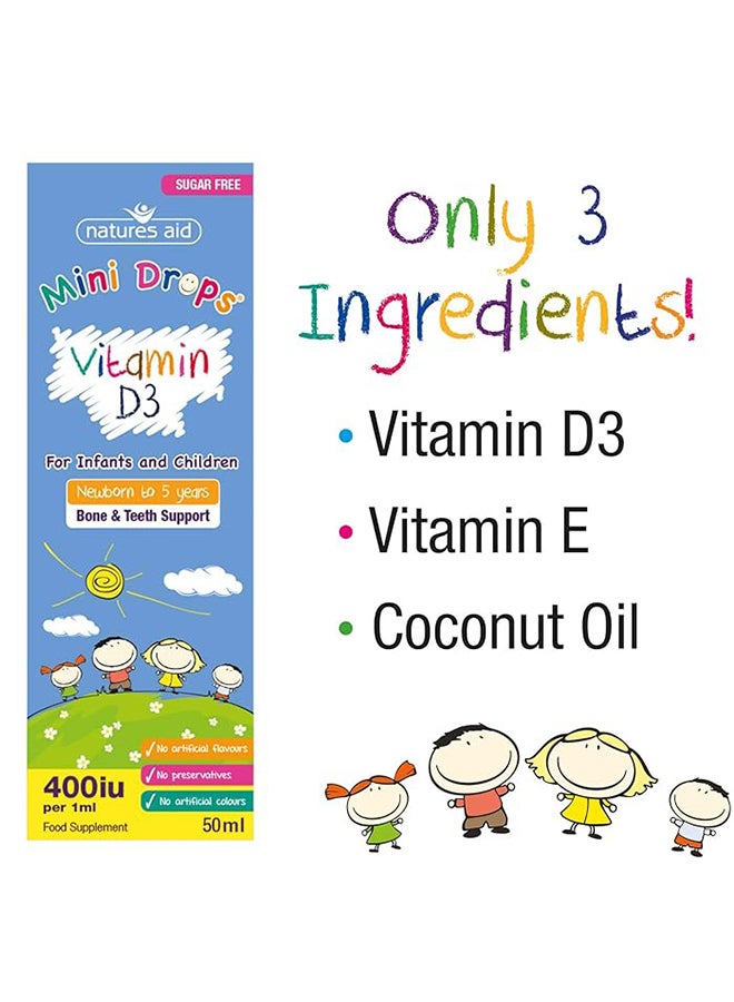Natures Aid Mini Drops Vitamin D3 Sugar Free Food Supplement 50Ml - Image 4