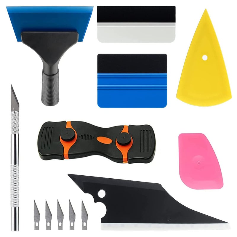 YXGOOD 8 Pcs Car Window Tint Application Kit, Vehicle Glass Protective Film Installing Tool Car Window Film Squeegee Automotive Film Scrapers Window Tint Tools - Image 1