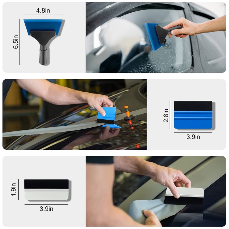 YXGOOD 8 Pcs Car Window Tint Application Kit, Vehicle Glass Protective Film Installing Tool Car Window Film Squeegee Automotive Film Scrapers Window Tint Tools - Image 3
