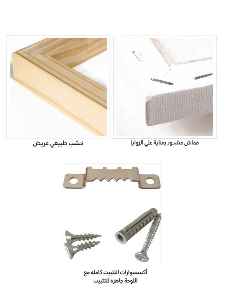 ماركتنا طقم من ثلاث لوحات كانفس على إطار خشبي بتصميم حصان - Image 4
