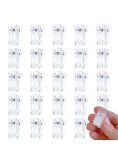 SAVITA 25pcs Transparent Adhesive Plastic Clips, Self-Adhesive Spring Clips for Photos, Posters, Documents, Home Office  - Image 1