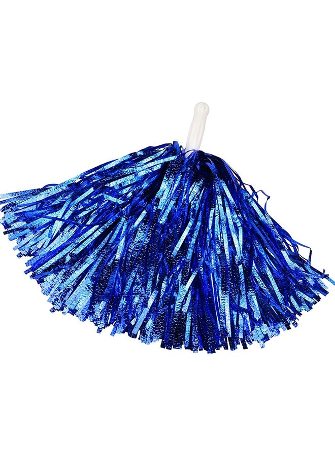 6 Pack Cheerleading Pom Poms with Handle Cheerleader Pompoms Metallic Foil Pompoms for Sports Team Spirit Cheering Party Dance(Blue)  - Image 4