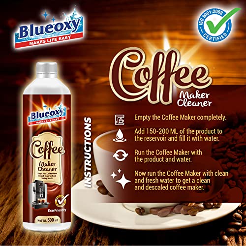 BLUEOXY Coffee Maker Cleaner & Descaling Liquid | For Keurig, Nespresso & All Coffee Machines | Keurig Espresso Coffee Machine Cleaner and Descaler | Ecological Formulation | 500 ML | QTY 1 - Image 3
