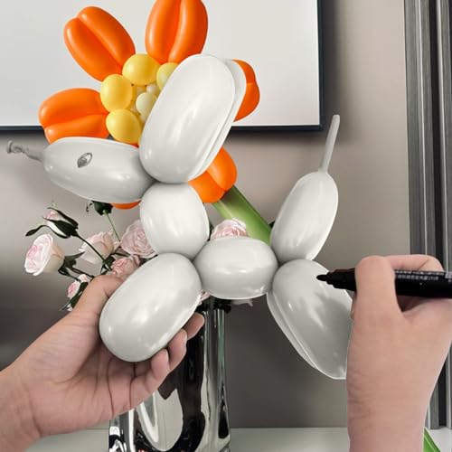 KUULBELA 100Pcs Sand White 260 balloons, Thickening Latex Cream 260q Balloons for Animal Model, Long Twisting Balloons for Halloween Xmas Presents, Animal Shape Weddings, Birthdays Clowns.(Sand white) - Image 5