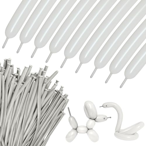 KUULBELA 100Pcs Sand White 260 balloons, Thickening Latex Cream 260q Balloons for Animal Model, Long Twisting Balloons for Halloween Xmas Presents, Animal Shape Weddings, Birthdays Clowns.(Sand white) - Image 1