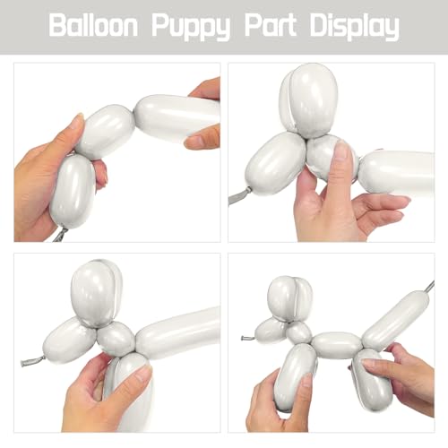 KUULBELA 100Pcs Sand White 260 balloons, Thickening Latex Cream 260q Balloons for Animal Model, Long Twisting Balloons for Halloween Xmas Presents, Animal Shape Weddings, Birthdays Clowns.(Sand white) - Image 4