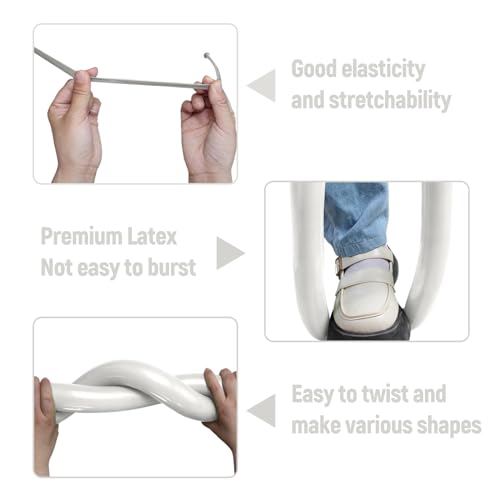 KUULBELA 100Pcs Sand White 260 balloons, Thickening Latex Cream 260q Balloons for Animal Model, Long Twisting Balloons for Halloween Xmas Presents, Animal Shape Weddings, Birthdays Clowns.(Sand white) - Image 3
