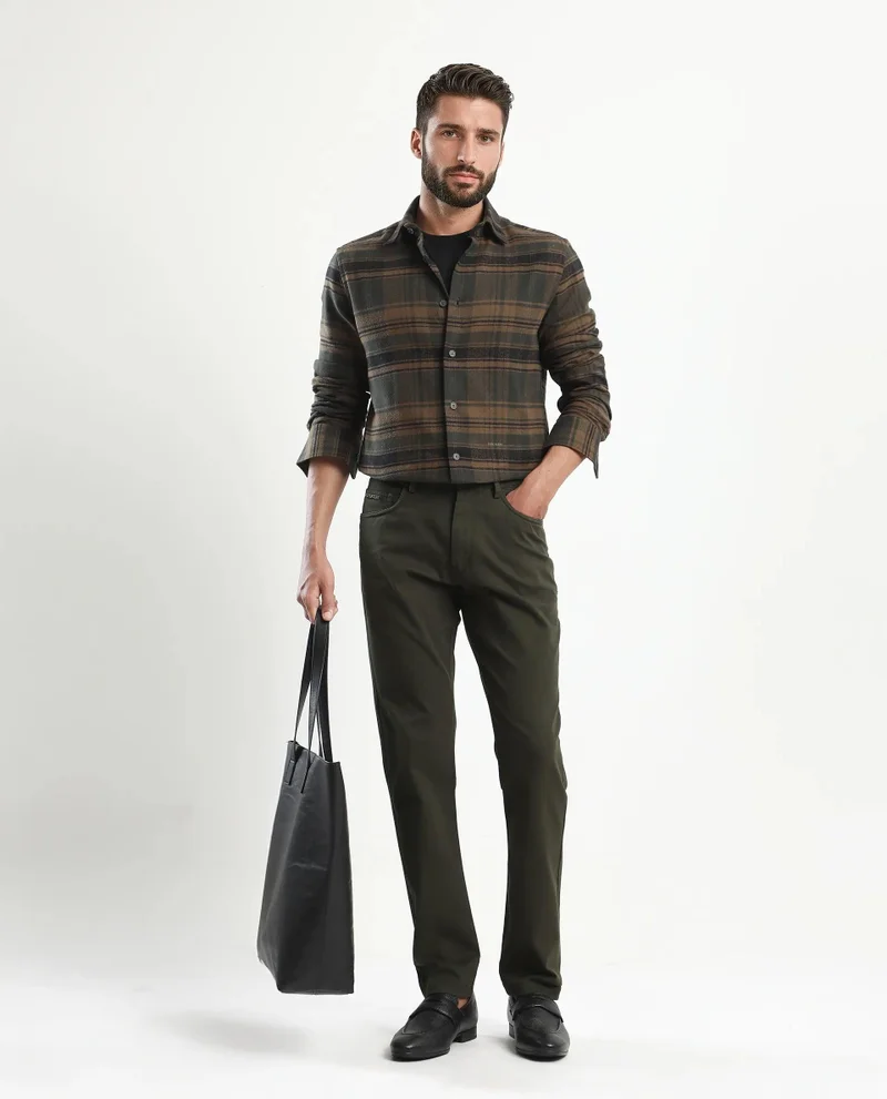 Rare Rabbit Men's Linen Blend Stretch Trousers
