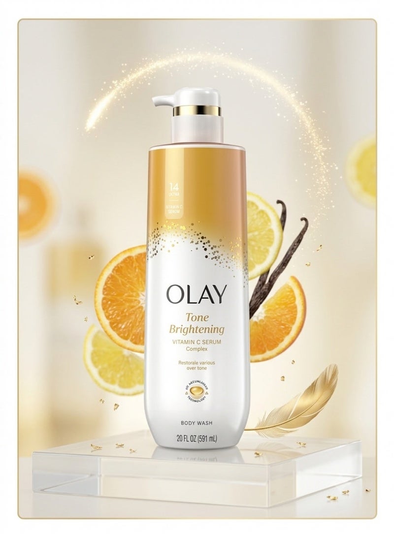 Olay Tone Brightening Vitamin c Serum Complex Body Wash Restores natural Skin Tone 591 ml - Image 1
