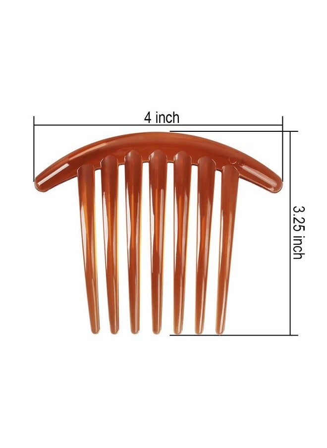 Heqishun 24 Pcs 7 Tooth French Twist Comb Plastic Hair Clip Hair Side Combs Hair Accessory For Women Girls (Black And Brown) 