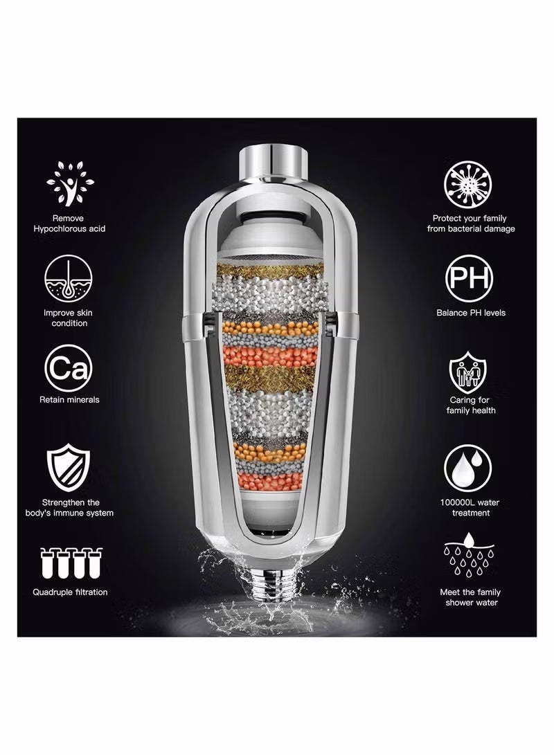 فلتر دش، ١٦ مرحلة، لإزالة الكلور والفلورايد من رأس الدش - Image 3