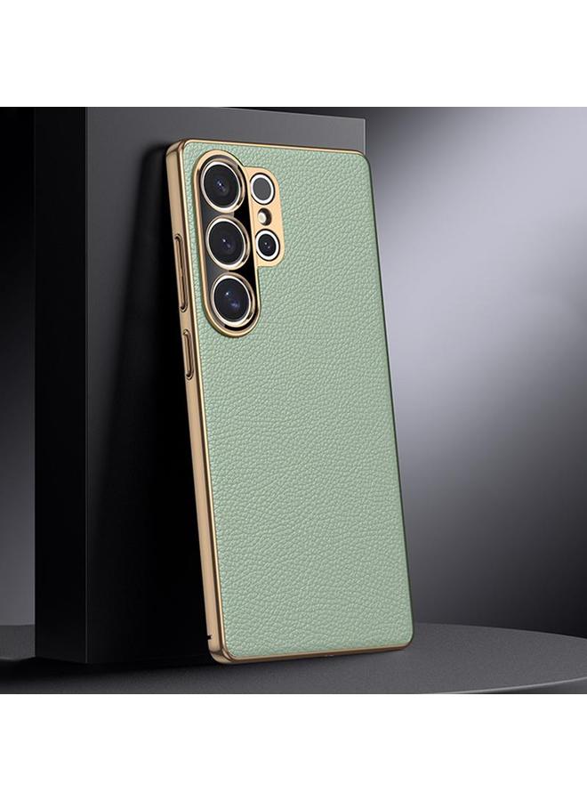 S-TOP Case For Samsung Galaxy S25 Ultra 5G Genuine Leather PC Phone Case - Image 1