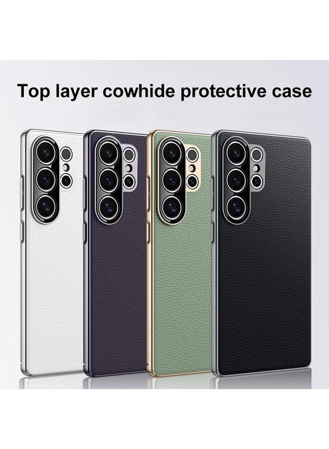 S-TOP Case For Samsung Galaxy S25 Ultra 5G Genuine Leather PC Phone Case - Image 2