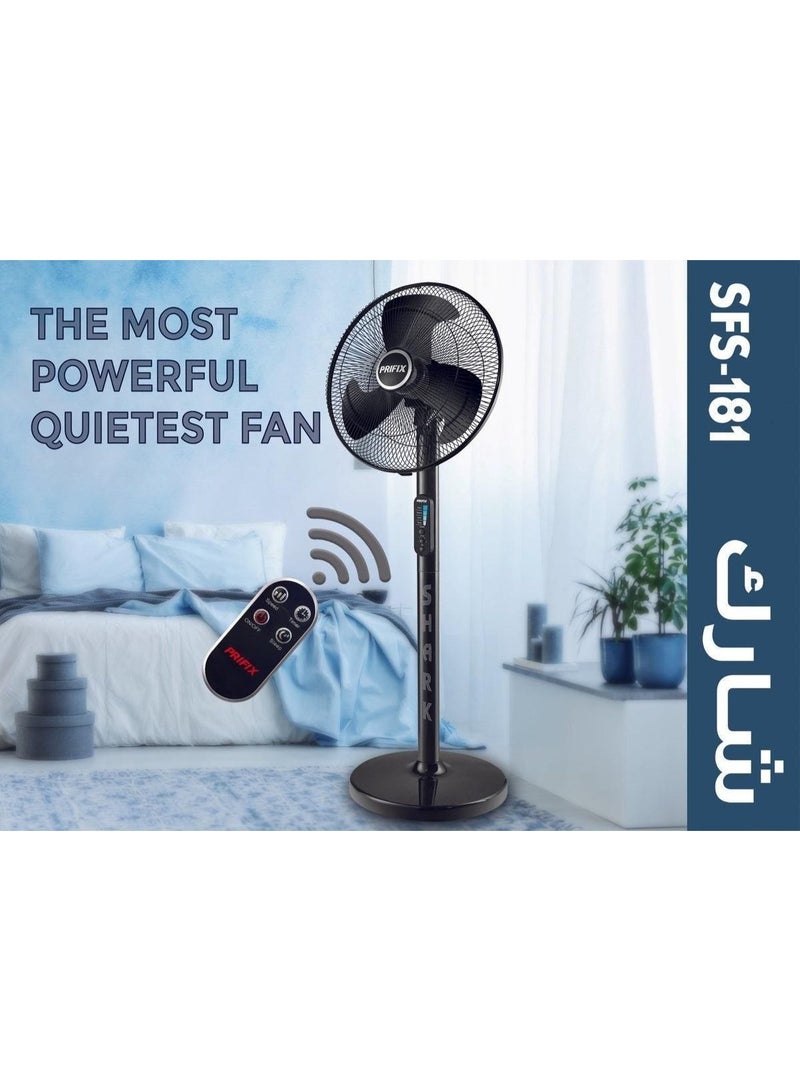 Prifix Prefix Shark Stand Fan, 18 Inch, Black - SFS-181 - Image 1