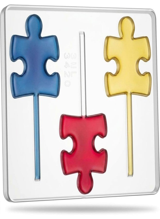 Lollipops Autism Puzzle Piece Lollipop Chocolate Candy Mold 3420 - Image 1