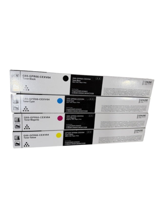 Terabyte CEXV64 4-Color set Compatible Toner Cartridge for IR Advance DX C 3900 Series, 3922i, 3926i, 3930i, 3935i - Image 1