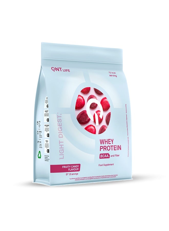 QNT Light Digest Whey Protein | 500g | Fruity Candy Flavour, 78% Protein, Low Sugar, High Fiber - Image 2