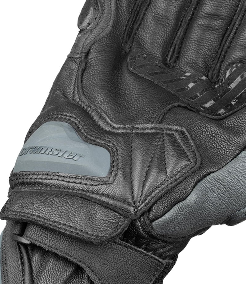 Cramster K2K Gloves - Full Gauntlet Motorcycle Riding Leather Gloves | Impact Protection | Scaphoid Protection | Abrasion Resistance – Black Grey, 2XL - Image 2
