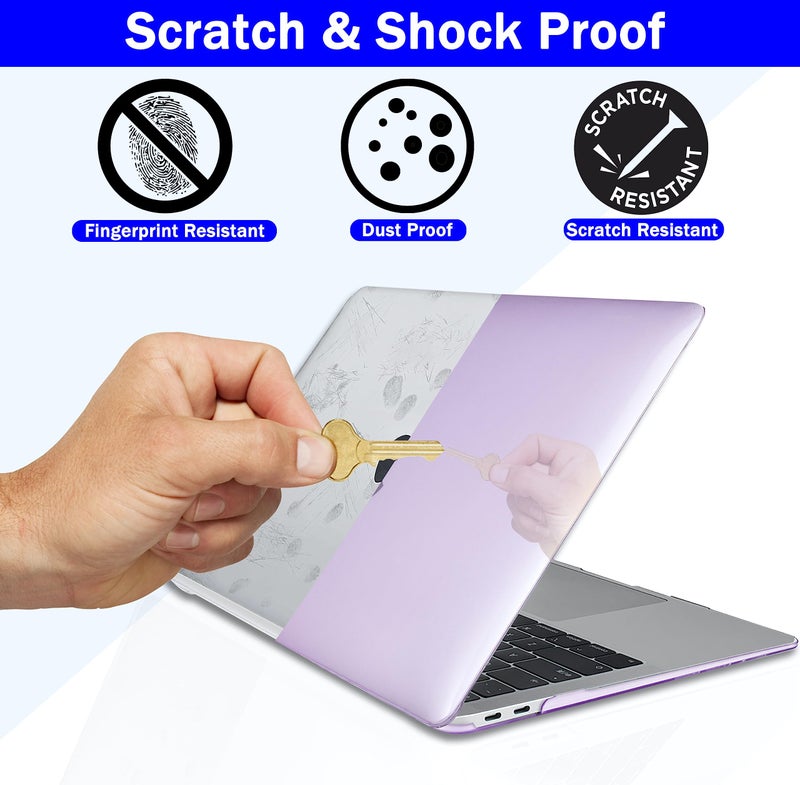 Gioia Bazaar Compatible with MacBook Air 13 inch Case Cover 2020 2019 2018 Release M1 A2337 A2179 A1932 Chip, Transparent Protective Plastic Hard Shell Case Cover (Purple) - Image 4