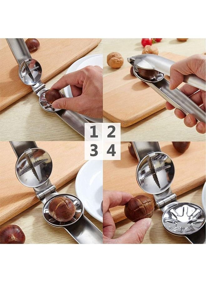 HS - Nutcracker Chestnut Clip, Nut Cracker Sheller Walnut Pliers, Metal Nut Opener Plier, 304 Stainless Steel Kitchen Tools - Image 1