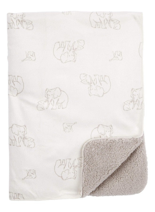 Carter's Baby Cozy-Lined Plush Blanket (White/Grey) - Image 2